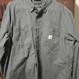 Carhartt Gray Button-Up Shirt